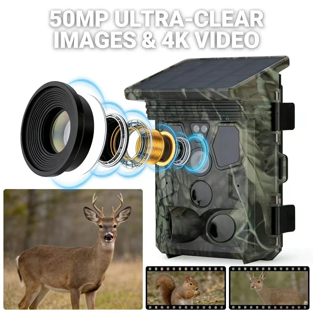 4K 50MP WiFi Trail Camera with 940NM Night Vision