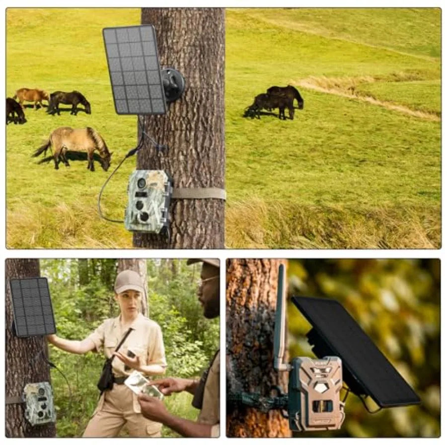 Trail Camera Solar Panel with 5000mAh Battery and IP66 Protection