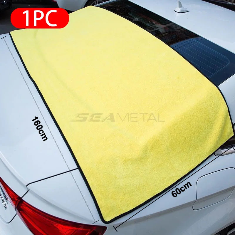 Serviette de lavage de voiture en microfibre 160×60 cm Chiffon de séchage double face