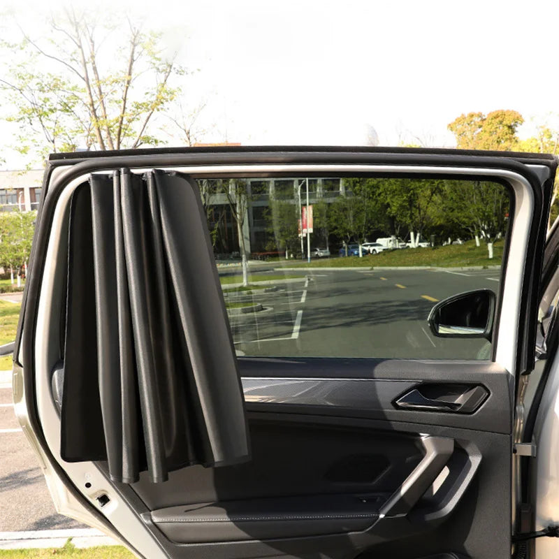 2-Piece Car Side Window Sun Shade Curtains