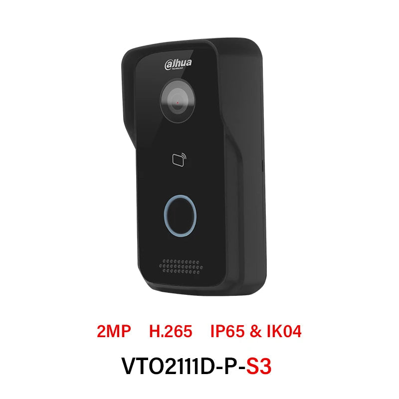 Dahua 2MP Doorbell Camera VTO2111D-P-S3 IP Video Intercom Supports Card APP Unlock PoE Full Digital H.265 2025 Latest Version