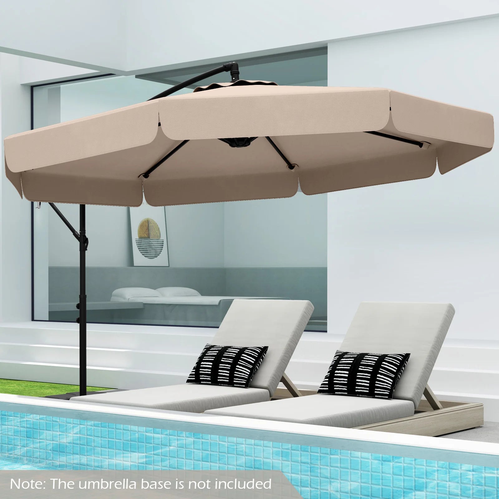 10 ft Offset Hanging Patio Umbrella with Cover