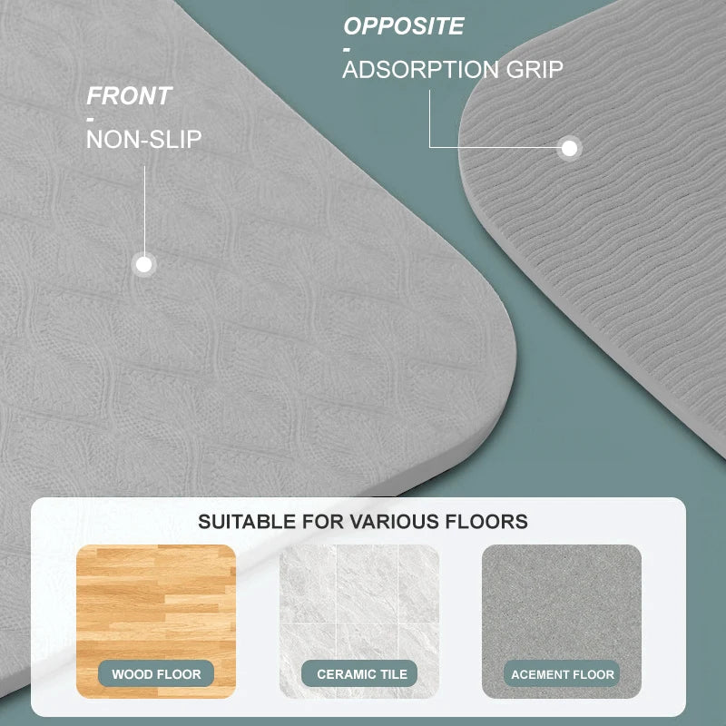 190CM Non-Slip TPE Yoga Mat with 6mm Cushioning