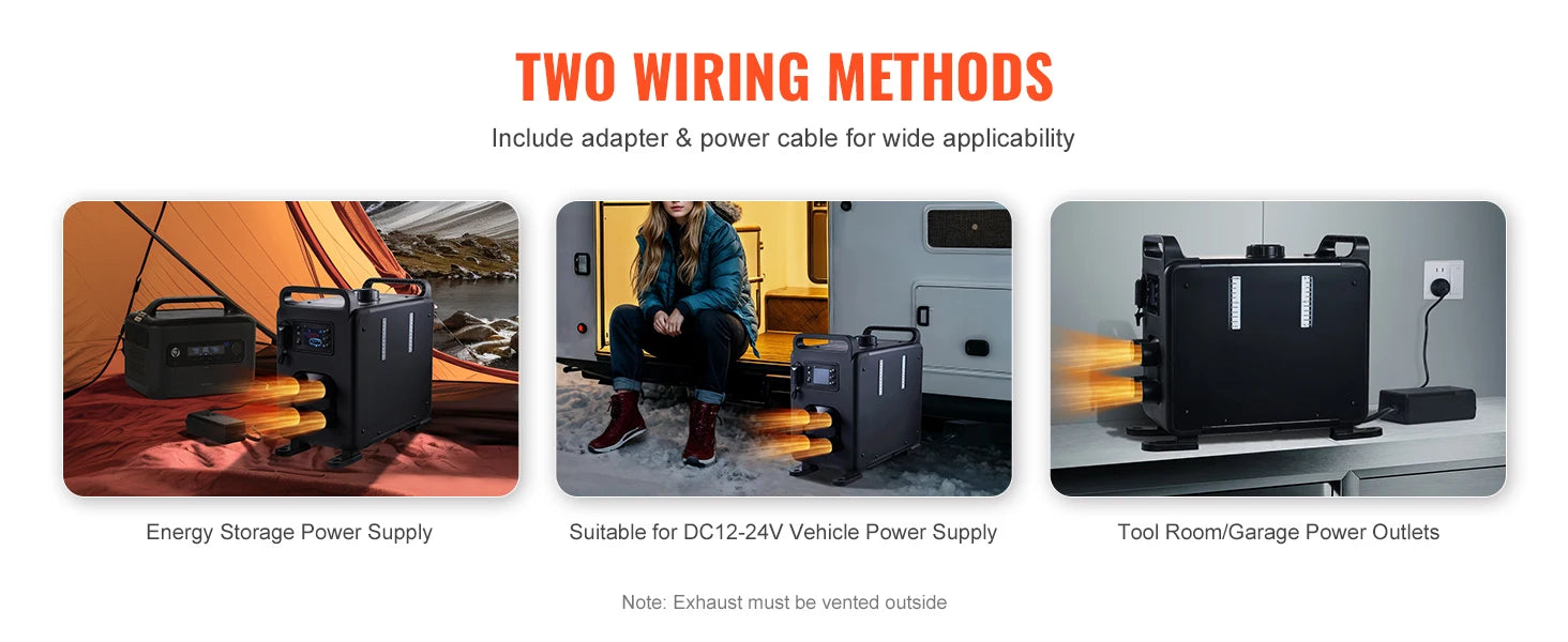 8kW Diesel Air Heater with Bluetooth Control for RVs, Vehicles & Garage