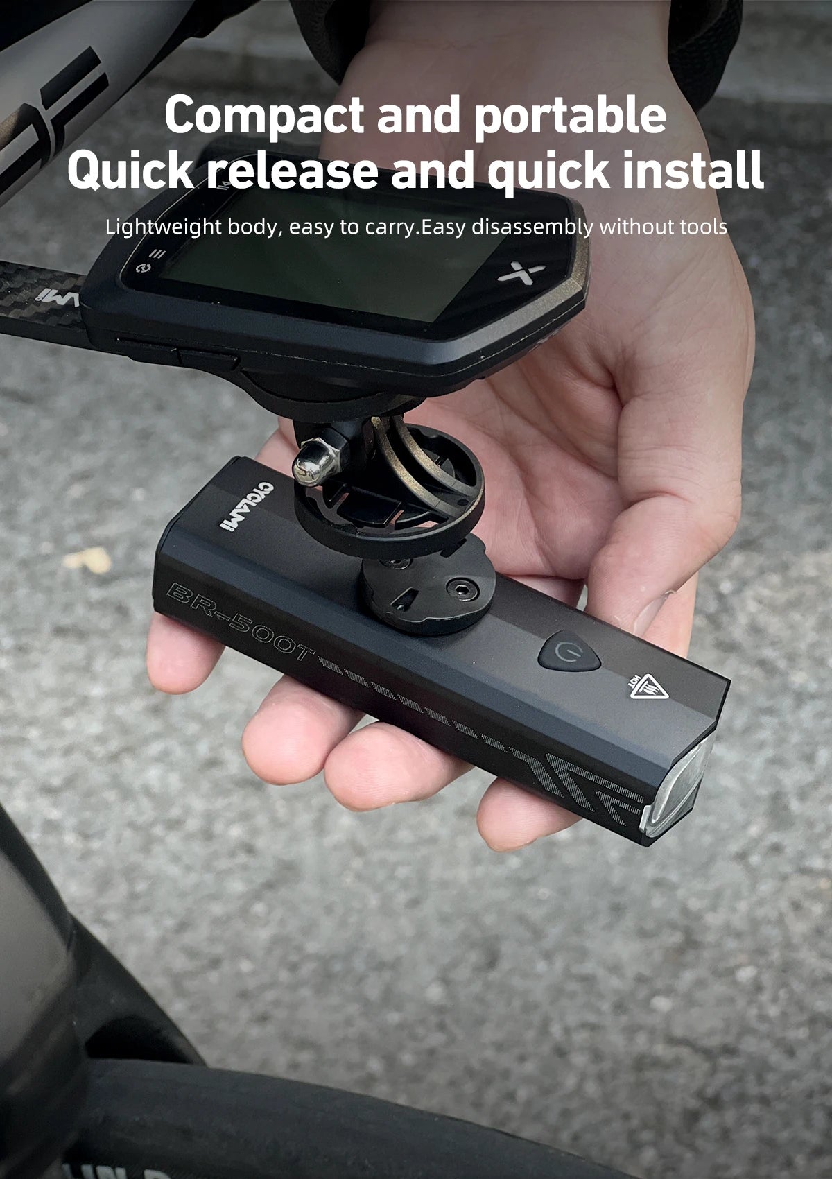 CYCLAMI Bicycle Front Light 500LM Bike Light 2000mAh Waterproof Headlights Flashlight Type-C Charging MTB Road Cycling Lamp