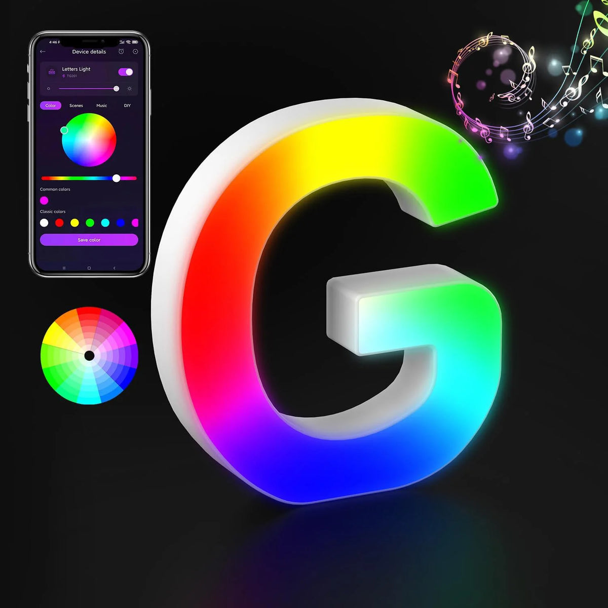 Appstyrt RGB LED-bokstavlampe