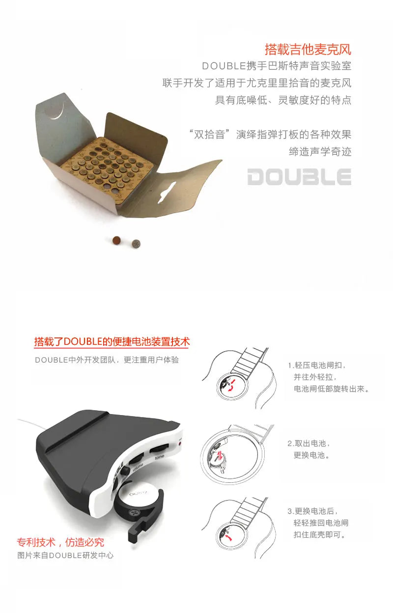 C1U or C2U Ukulele Soundhole Pickup