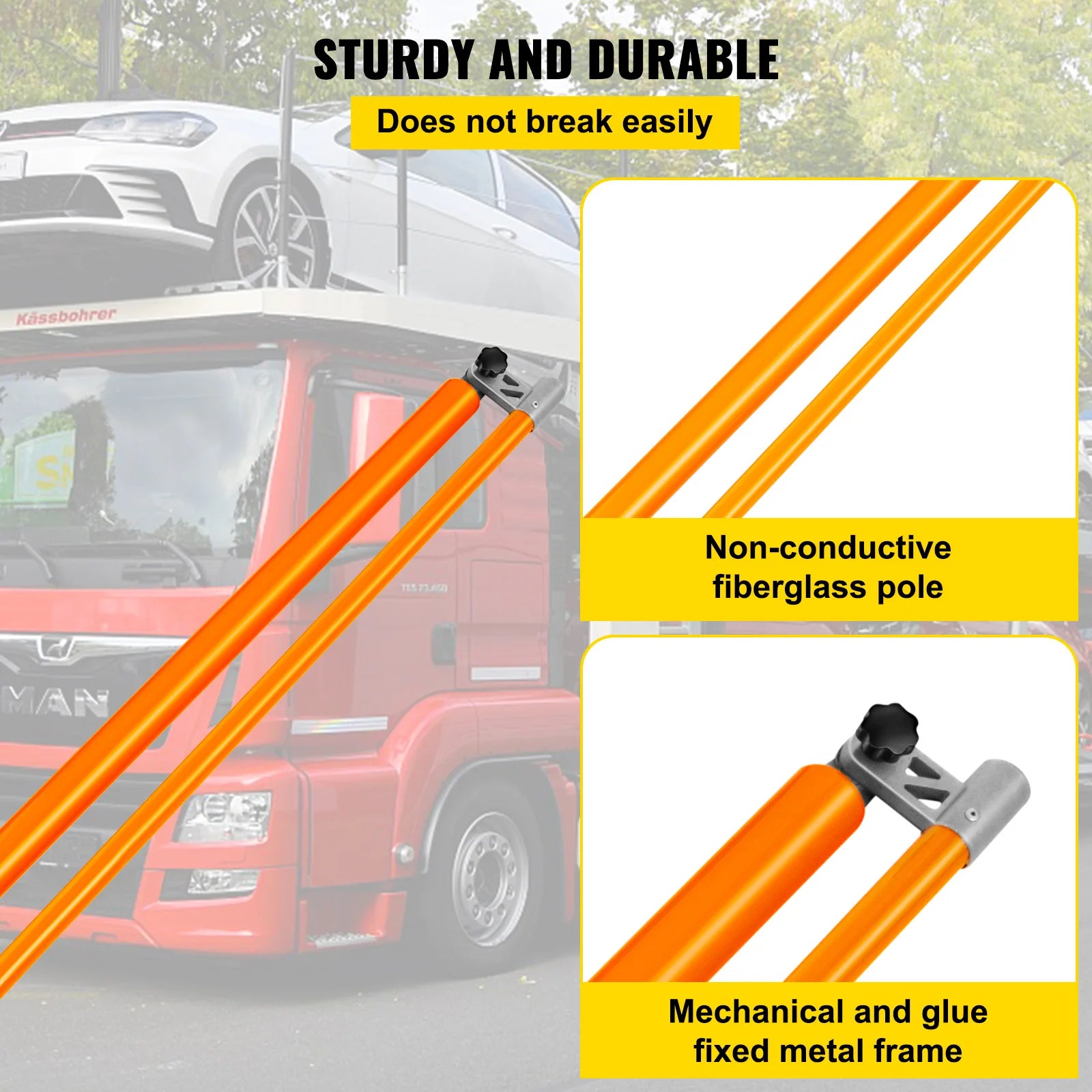 Truck Load Height Measuring Stick 15–20 ft Adjustable Fiberglass Pole
