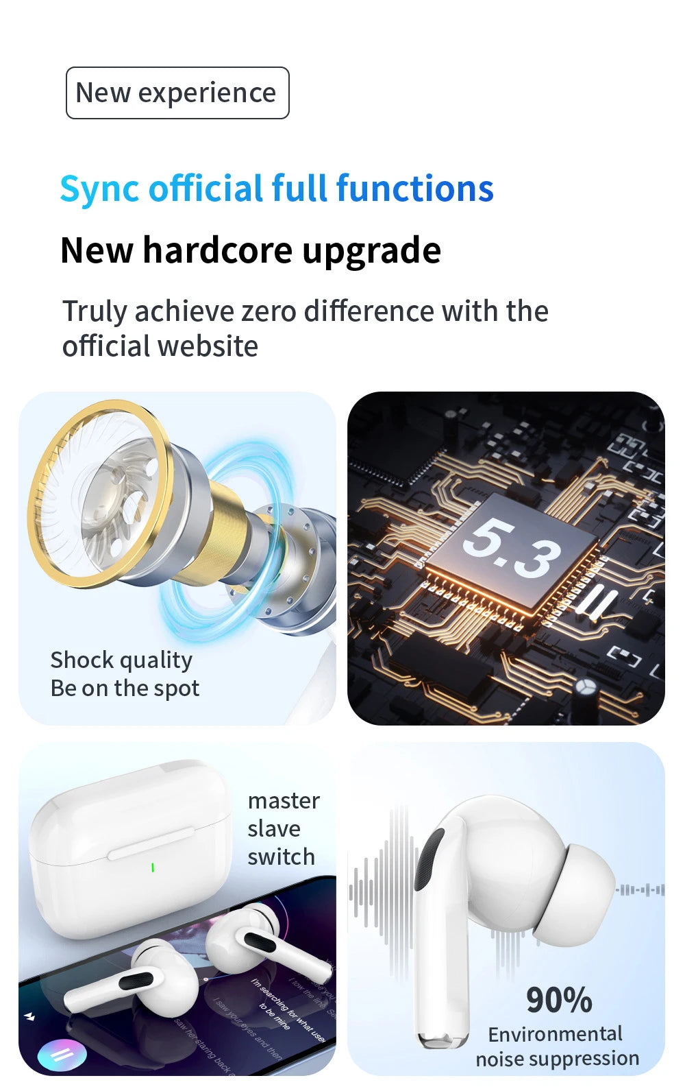 White True Wireless Bluetooth Earbuds