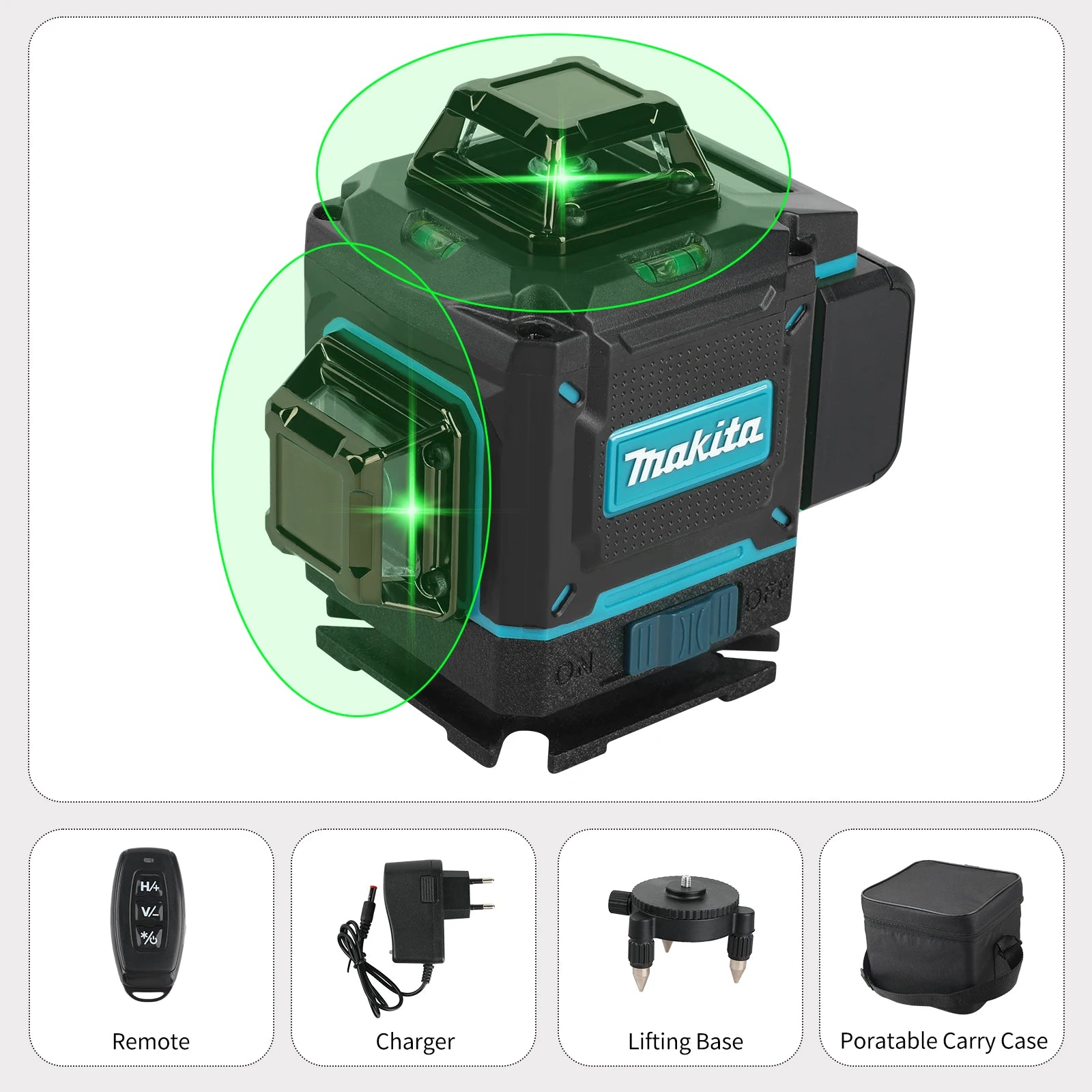 Livella laser a linee incrociate 360° 4D a 16 linee con autolivellamento