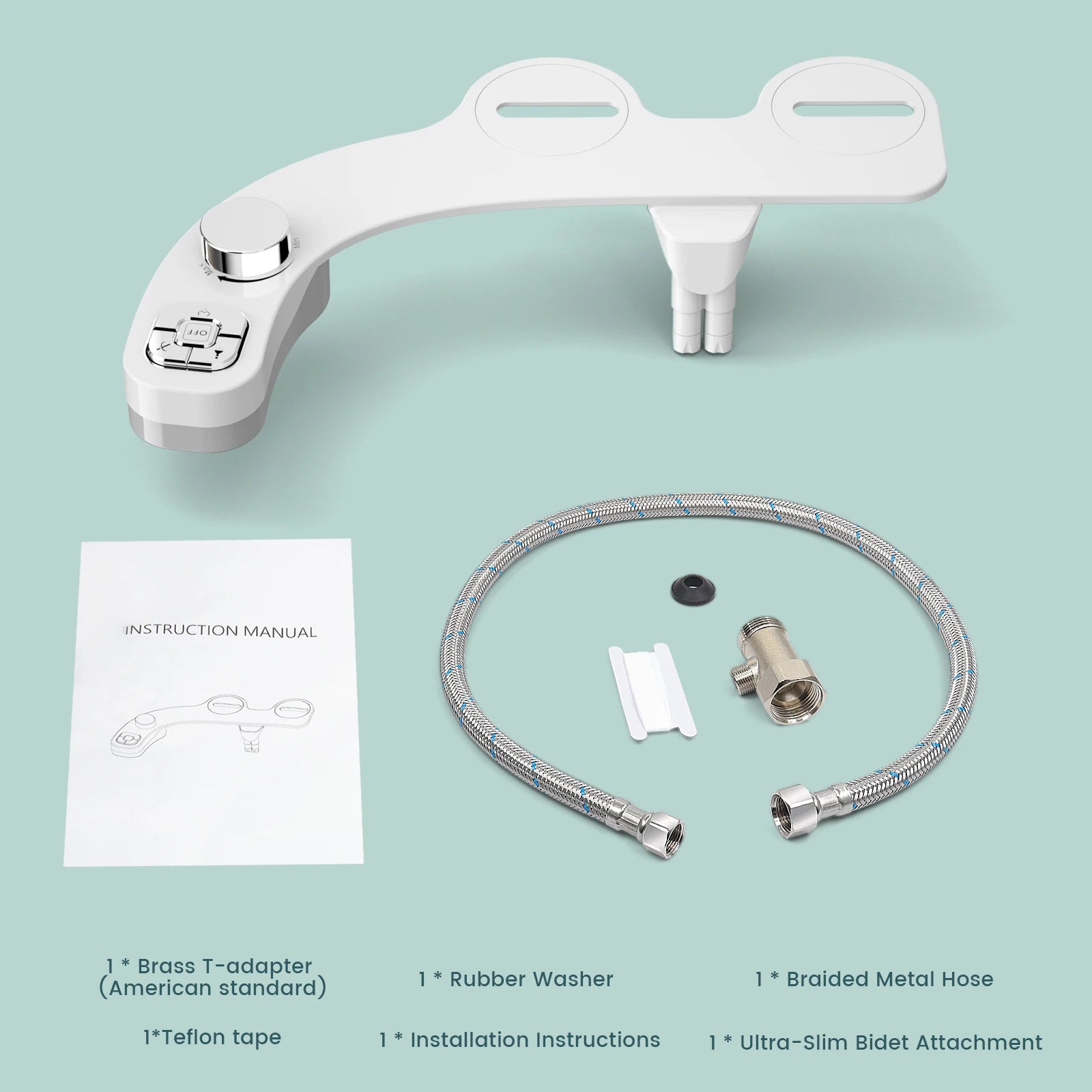 SAMODRA Button Bidet Non‑Electric Doppio Ugello Accessorio per WC