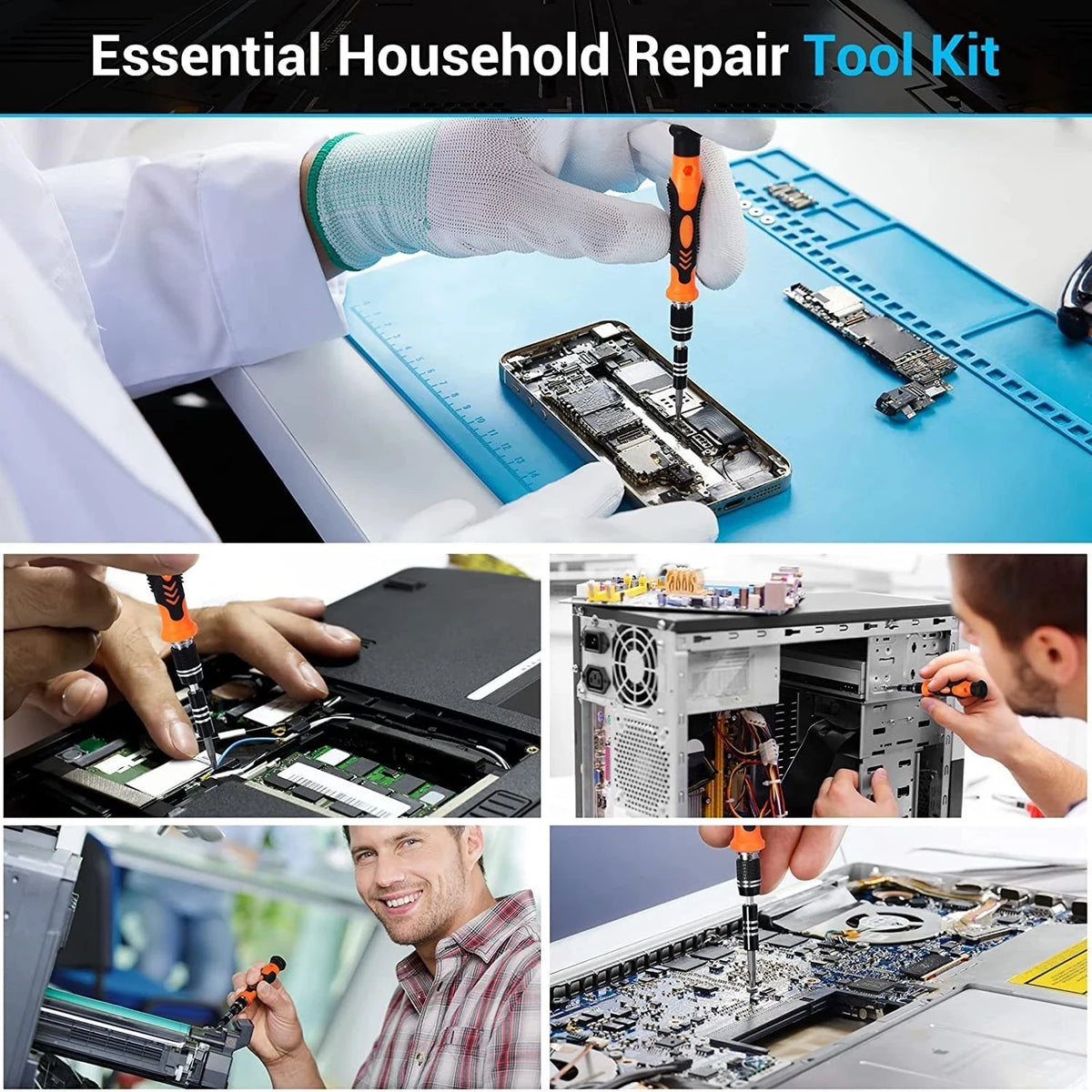 Screwdriver Set Magnetic Torx Phillips Screw Bit Kit WOZOBUY With Electrical Driver Remover Wrench Repair Phone PC Tools