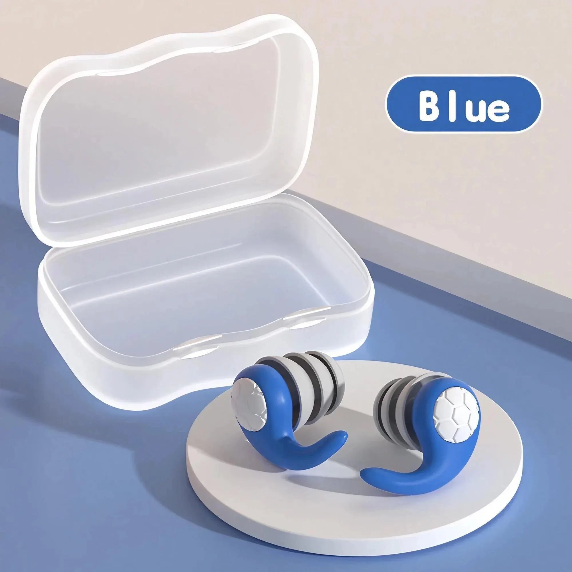 1 Pair of Soft Silicone Earplugs with Noise Cancellation, Waterproof, Comfortable To Wear, Suitable for Sleeping and Swimming