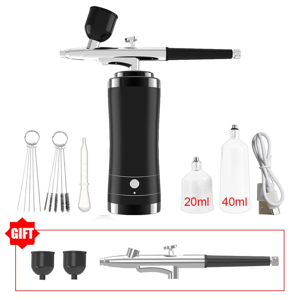 Airbrush Nail With Compressor Portable Airbrush Nail Art Compressor For Nails Cake Painting Crafts Air Brush Kit Nails Spray