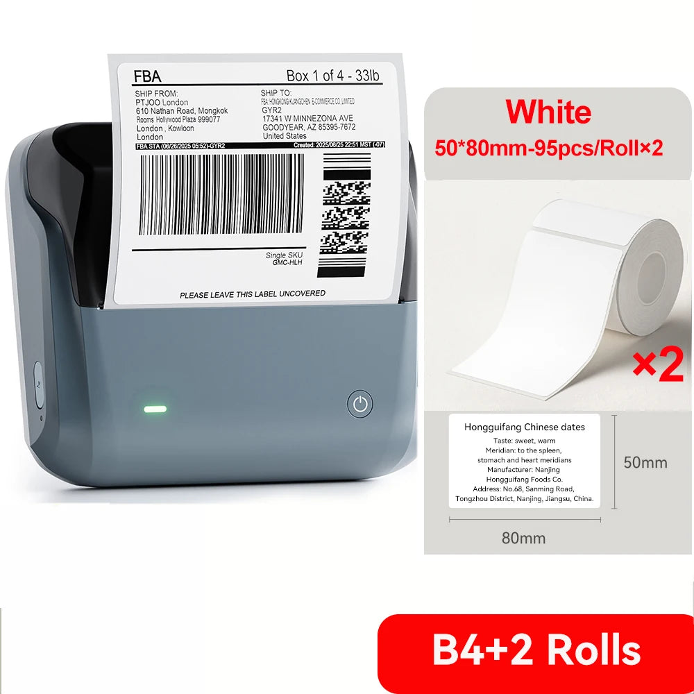 Imprimantă termică wireless pentru etichete Niimbot B4, lățime 20–110 mm