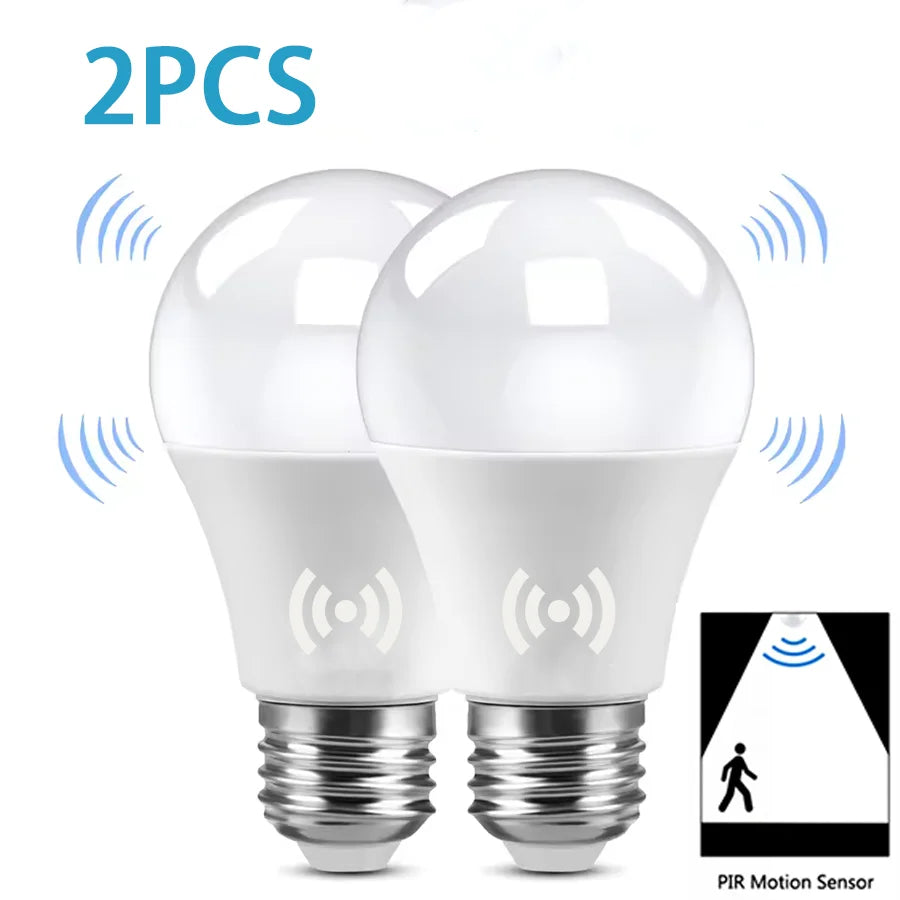 E27 Motion-Sensor LED Bulbs 12W - 2-Pack