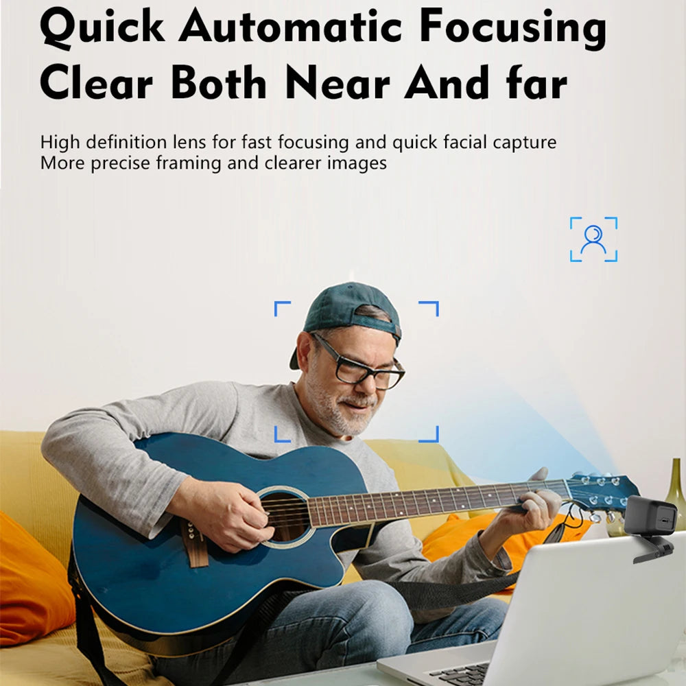 TOALLIN 4K 12MP Çift Mikrofonlu Canlı Yayın Webcam'i