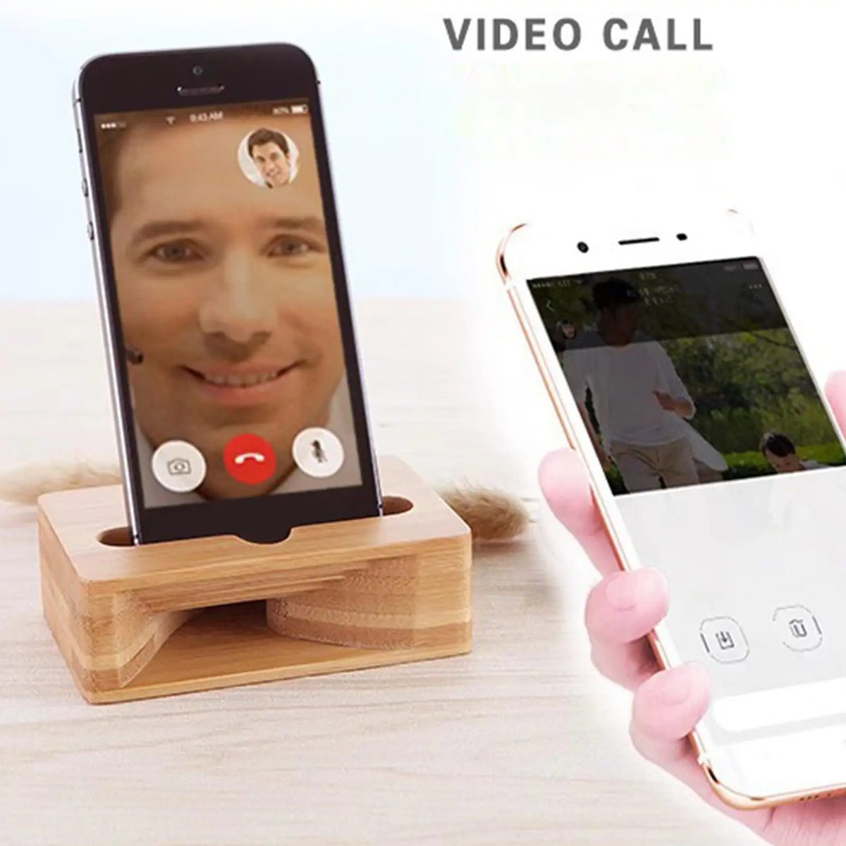 Wooden Phone Speaker Stand and Passive Amplifier