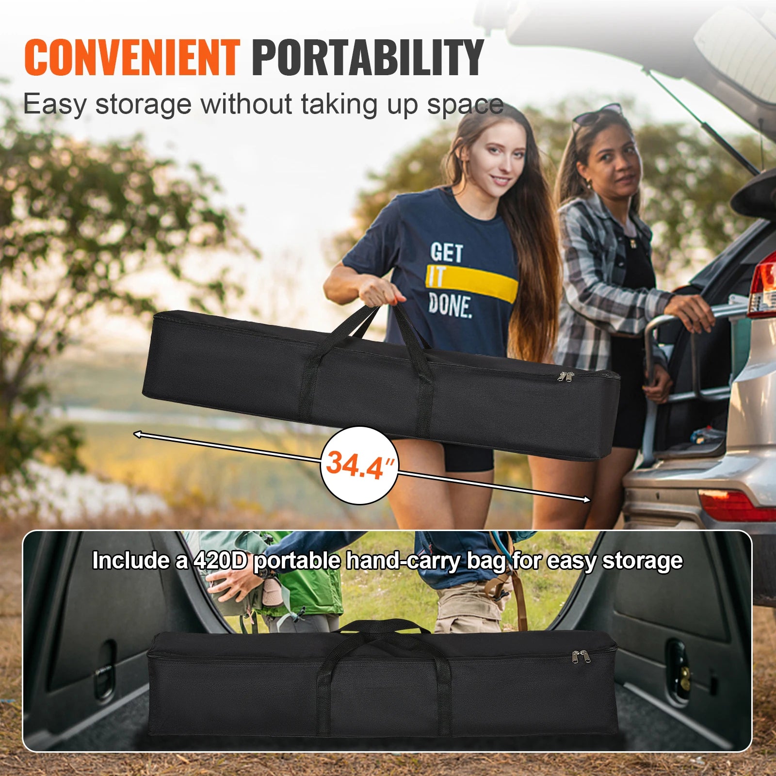 Ecrã de Projetor Portátil 120" com Suporte 16:9 para Filmes ao Ar Livre