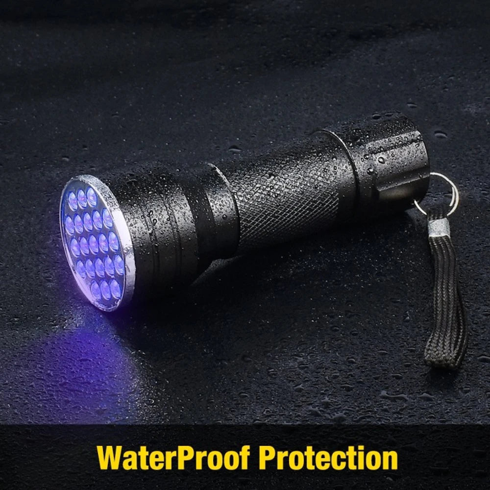 Portable 21 LED UV Ultraviolet Flashlight Blacklight 395NM Mini Torch Flash Lamp For Pet Urine Stains Black Light Flashlights