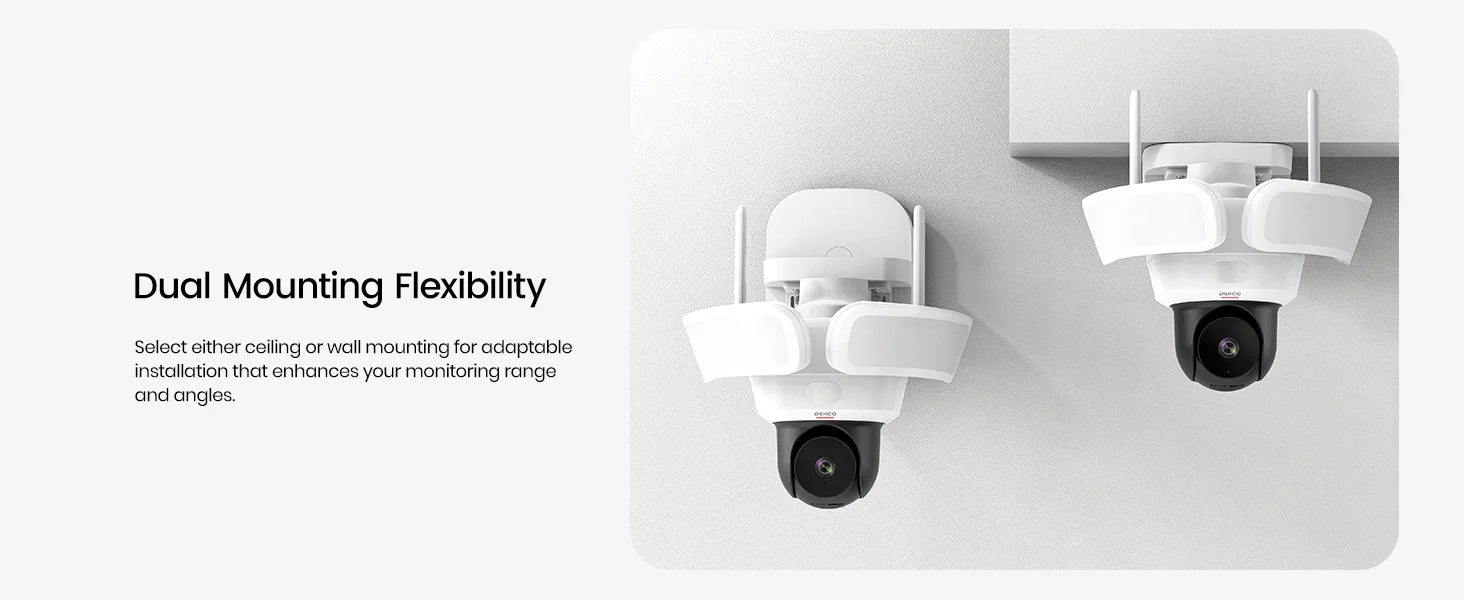 DEKCO 3K UHD WiFi Floodlight Camera with 360° View