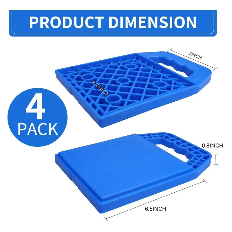 4Pack RV Stabilizing Jack Pads Camper Jack Pads RV Leveling Blocks with Handle Camper Stabilizer Blocks for Travel Trailer