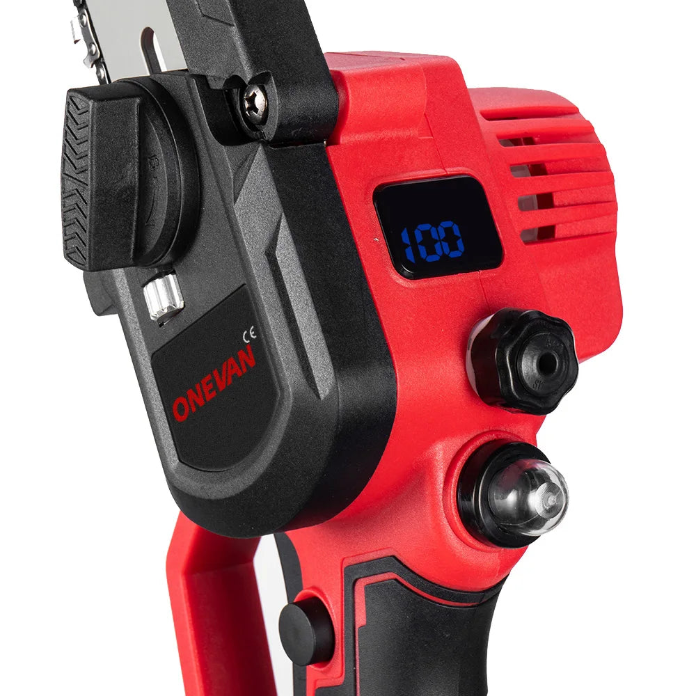ONEVAN 8 Inch Brushless Electric Chainsaw Cordless Portable Electric Saw Woodworking Power Tool For Makita 18V Battery Pin