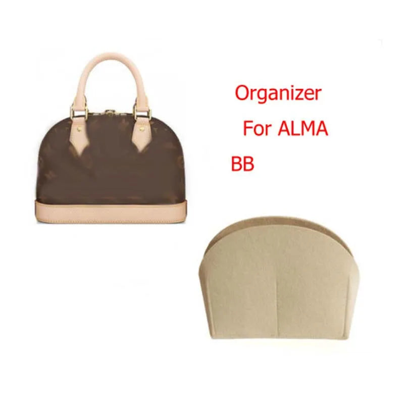 Vilten handtasorganizer voor tassen in Alma BB-stijl