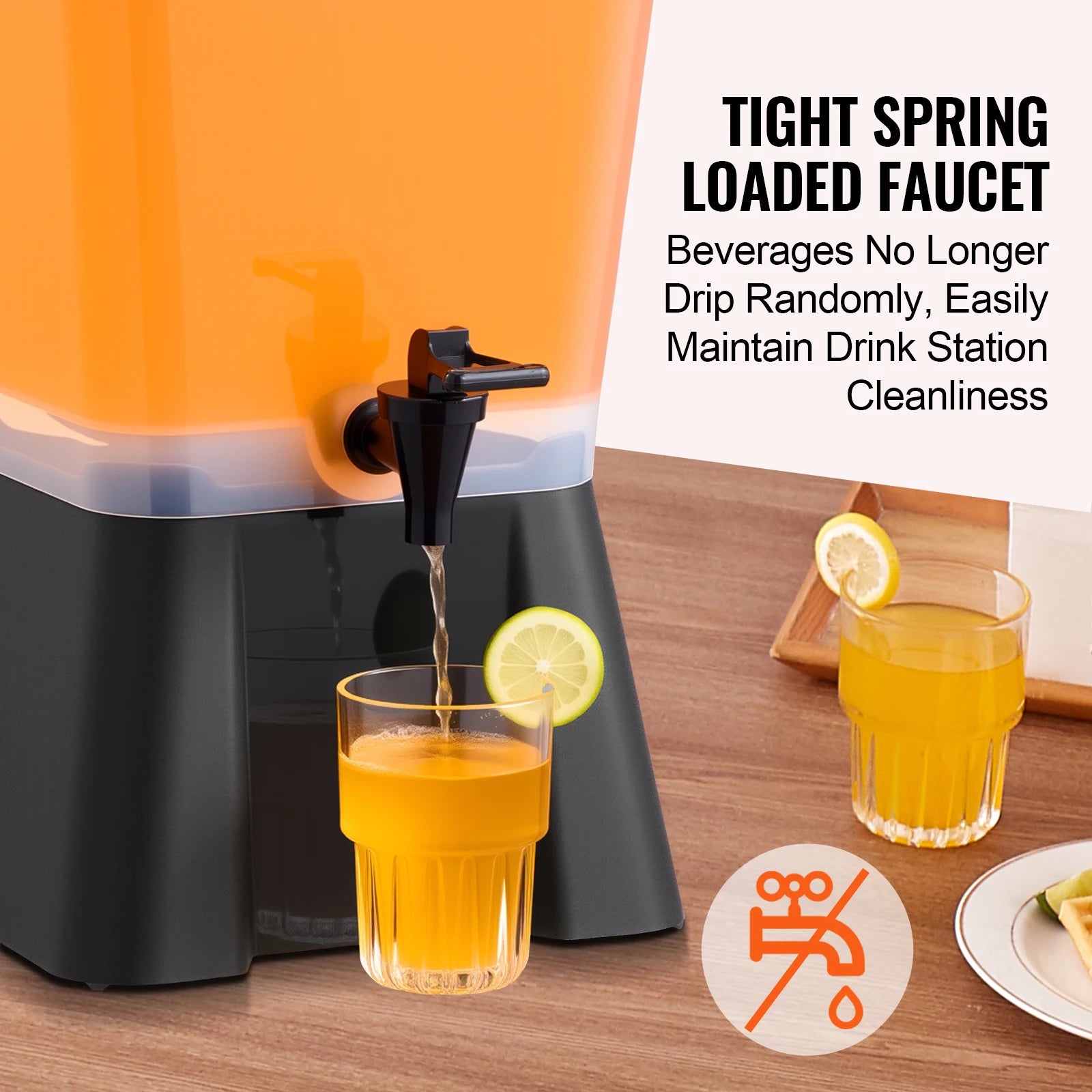 5-gallon drikkedispenser med drypfri hane til fester og arrangementer