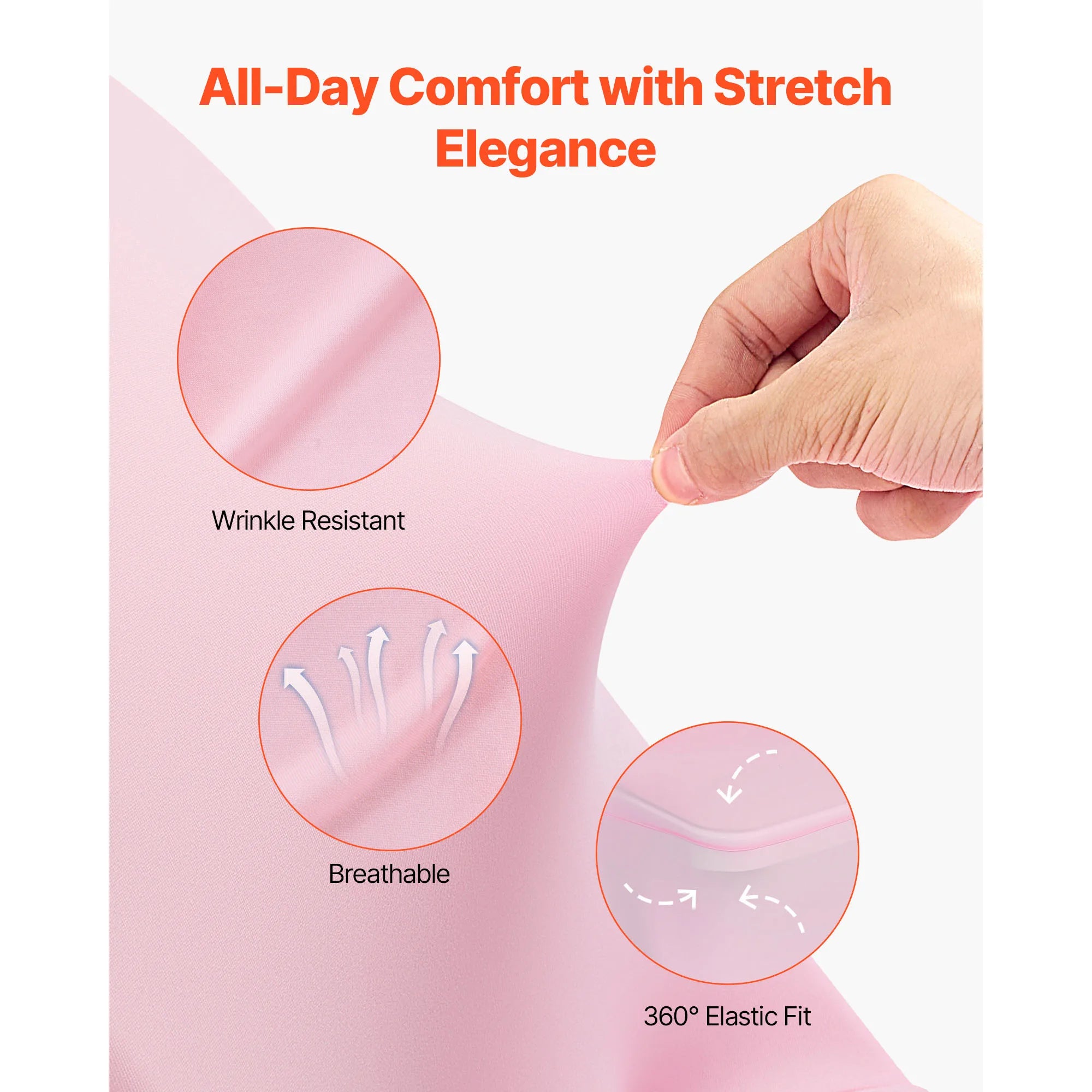 SucceBuy 50 Pcs Pink Chair Covers Polyester Spandex Chair Cover Stretch Slipcovers Flat-Front Chair Covers for Wedding Party