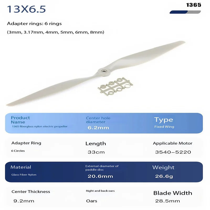 Nylon Propellers for Compatible Fixed-Wing RC Models