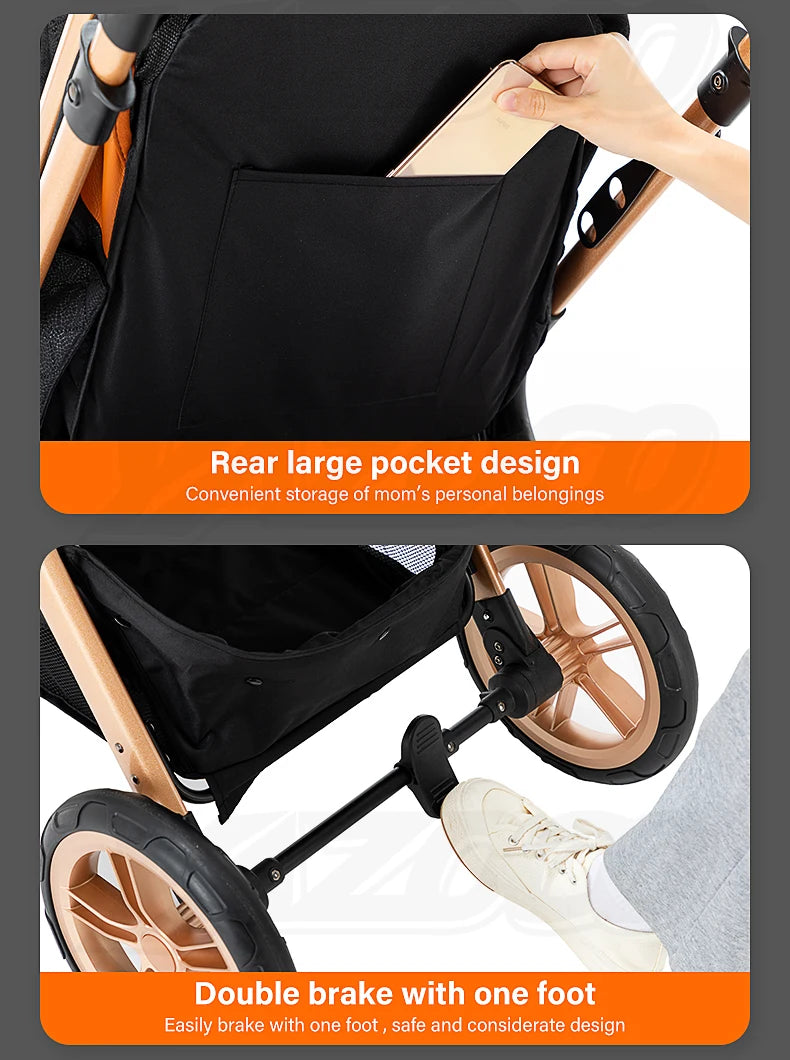 3‑in‑1 Luxury Baby Stroller Travel System
