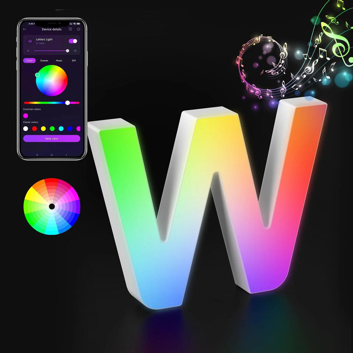 Appstyrt RGB LED-bokstavlampe