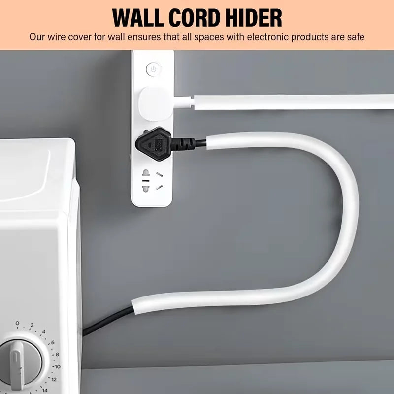 1PC 1/4/6/8m Protector de cable autoadhesivo de PVC, tira protectora para cables, cubierta aislante resistente al desgaste, previene la desgaste del cable