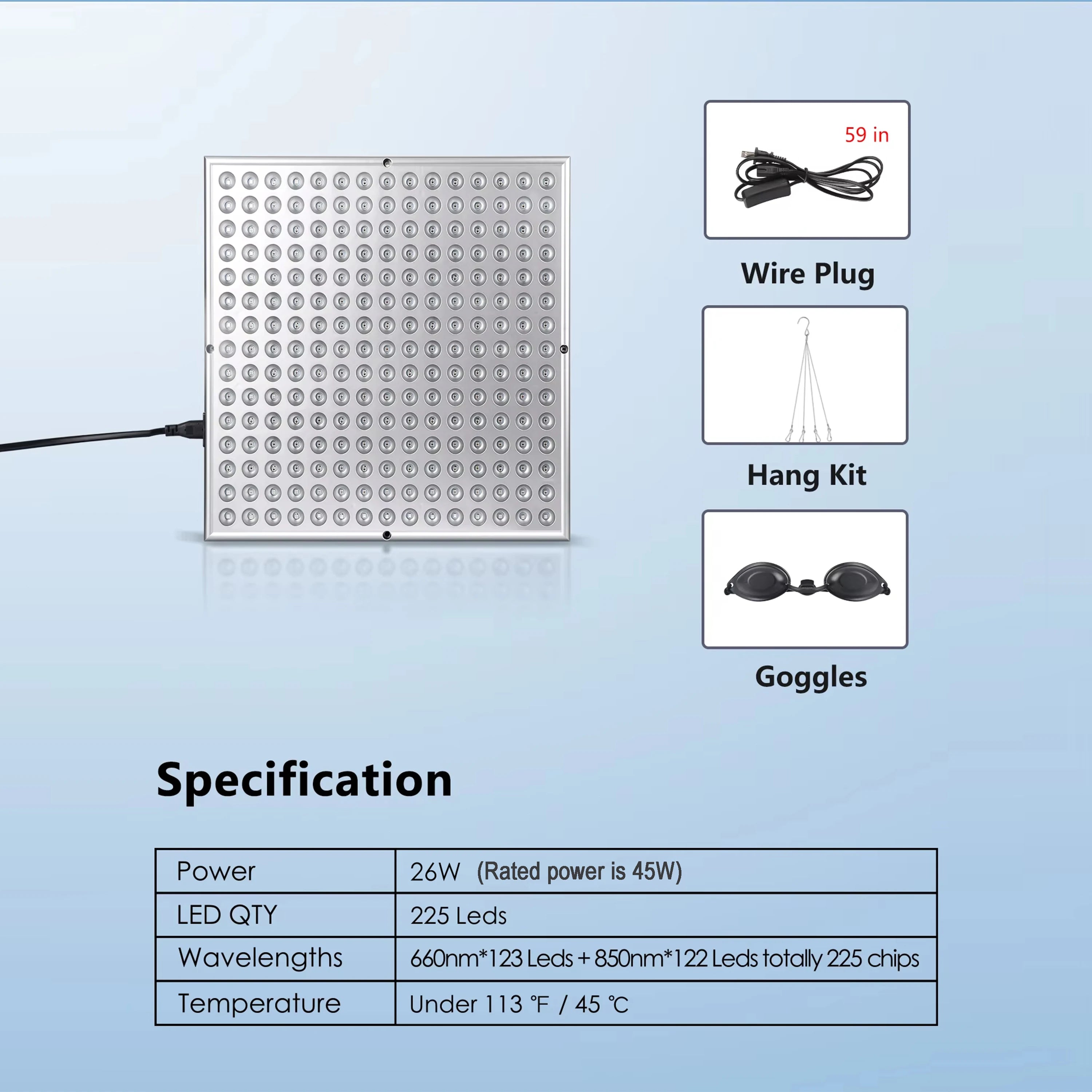 Yüz için LED Kırmızı Işık Terapi Panel Lambası Anti-Aging Cilt Bakımı Güzellik 225 LED Işık Vücut Ağrı Giderici Fiziksel Terapi Araçları