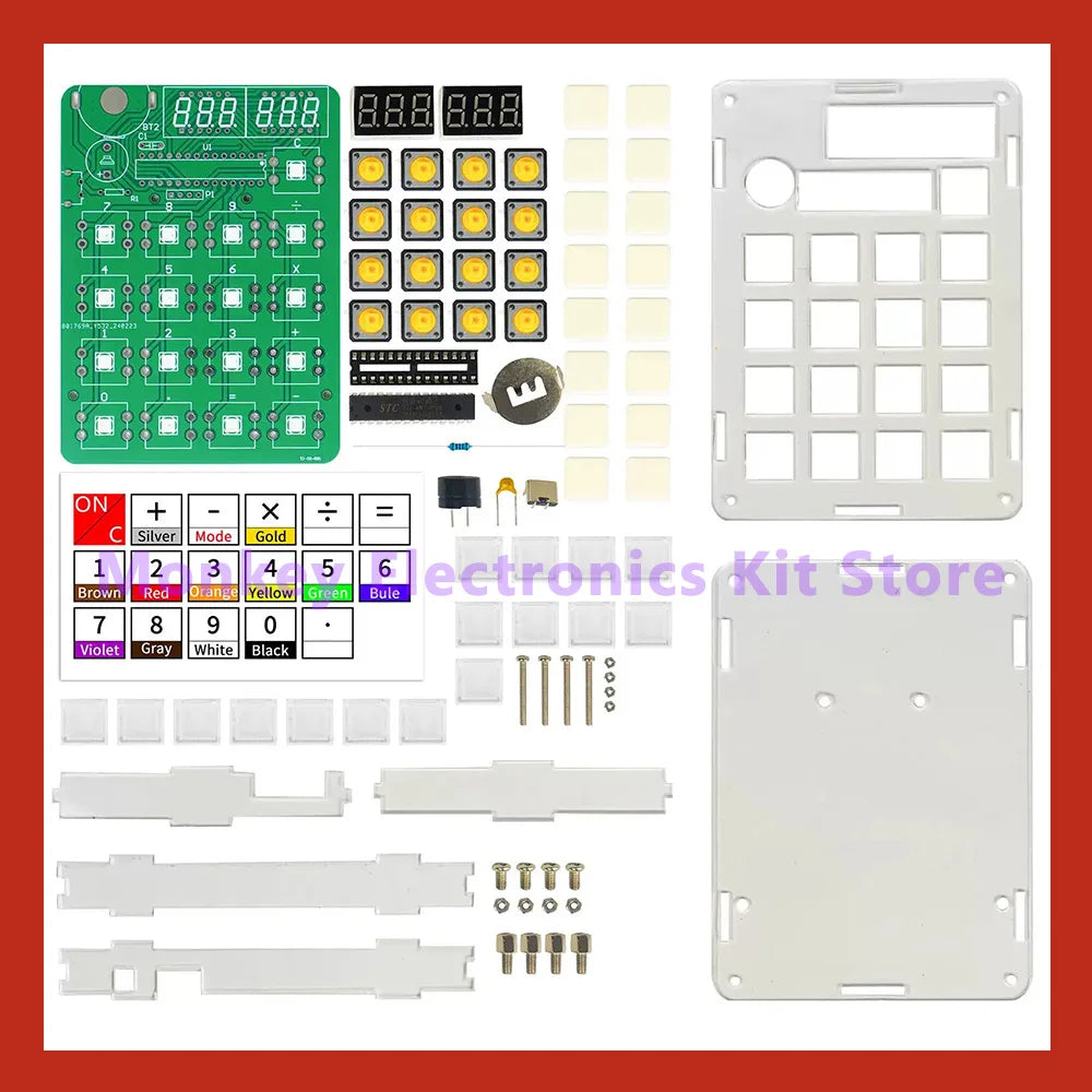 Kit de producție pentru calculator DIY electronic, afișaj LED digital cu tub, microcomputer cu un singur cip, practică de sudare