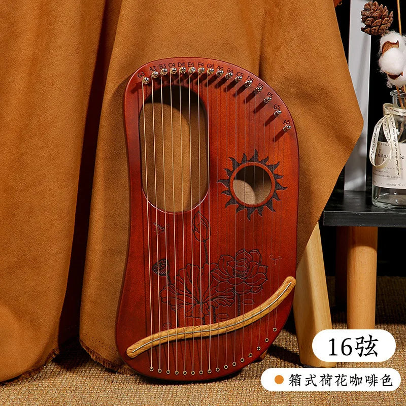 Mahogany Lyre Harp - String and Tuning Options
