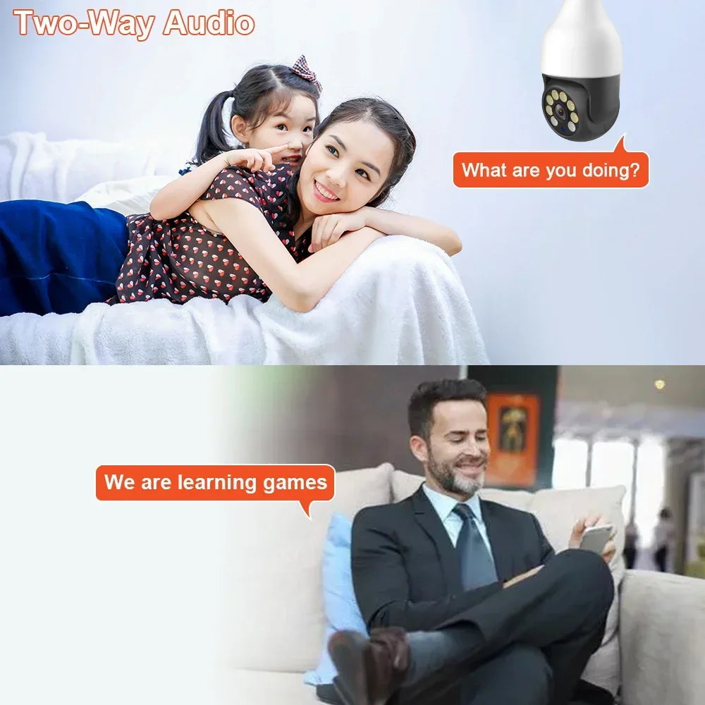 5MP E27 WiFi PTZ Bulb Security Camera
