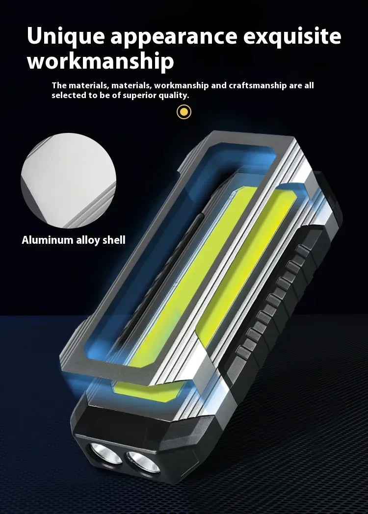 Waterproof with Magnet Flashlight Portable COB Work Light LED 4000mAh Flashlights Multimode 18650 Camping Torch Light