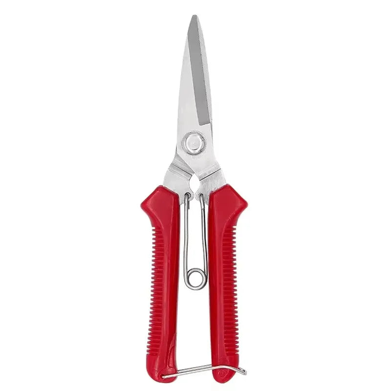 Straight-Blade Garden Pruning Scissors, Red or Green