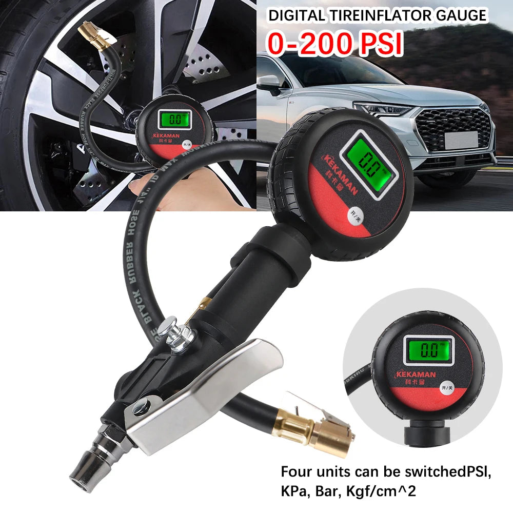 Digital Tyre Pressure Gauge with Release Button