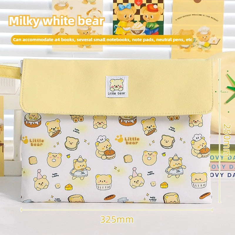 Kapibala File Bag Student Stationery Bag Cartoon High Appearance Large Capacity Zipper Storage Bag Kapibala File Bag Student St