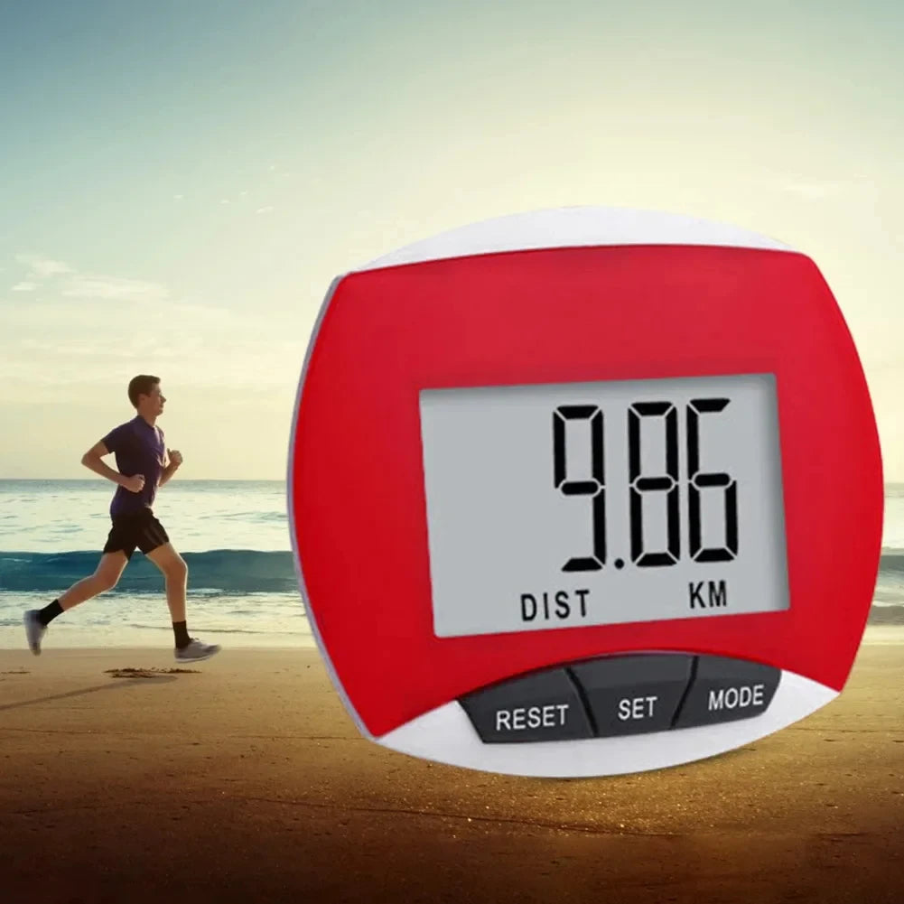 Clip-On Pedometer with LCD Step, Distance and Calorie Readout