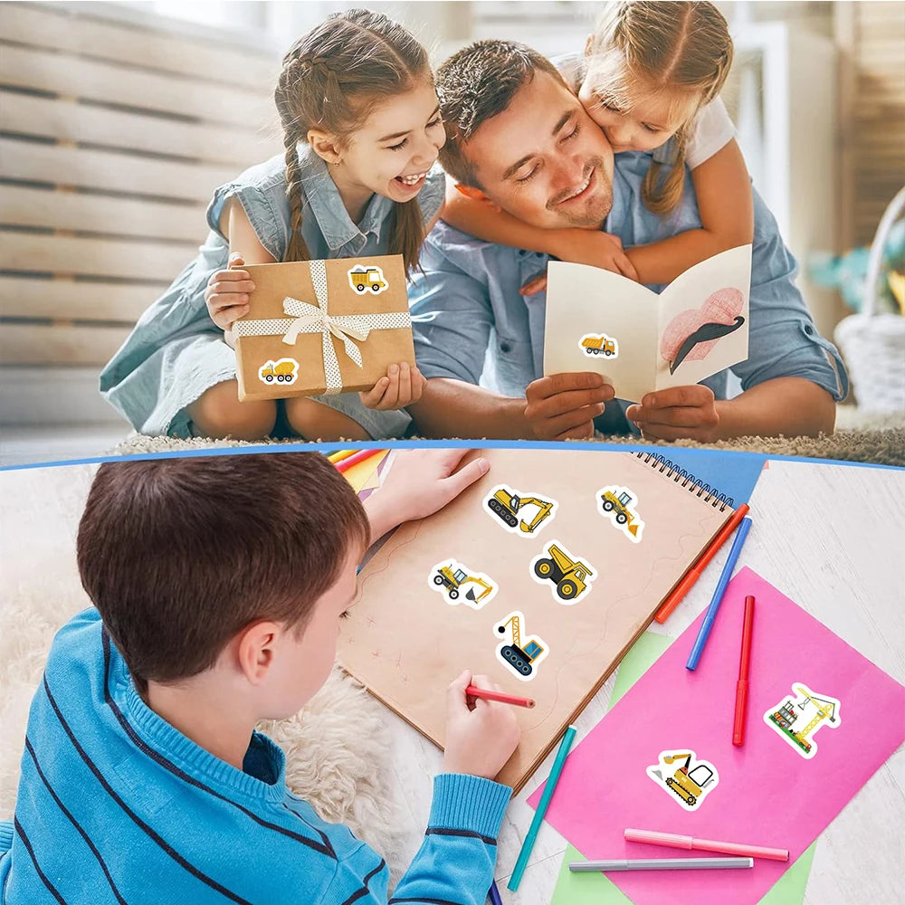 Construction Vehicle Sticker Roll for Kids