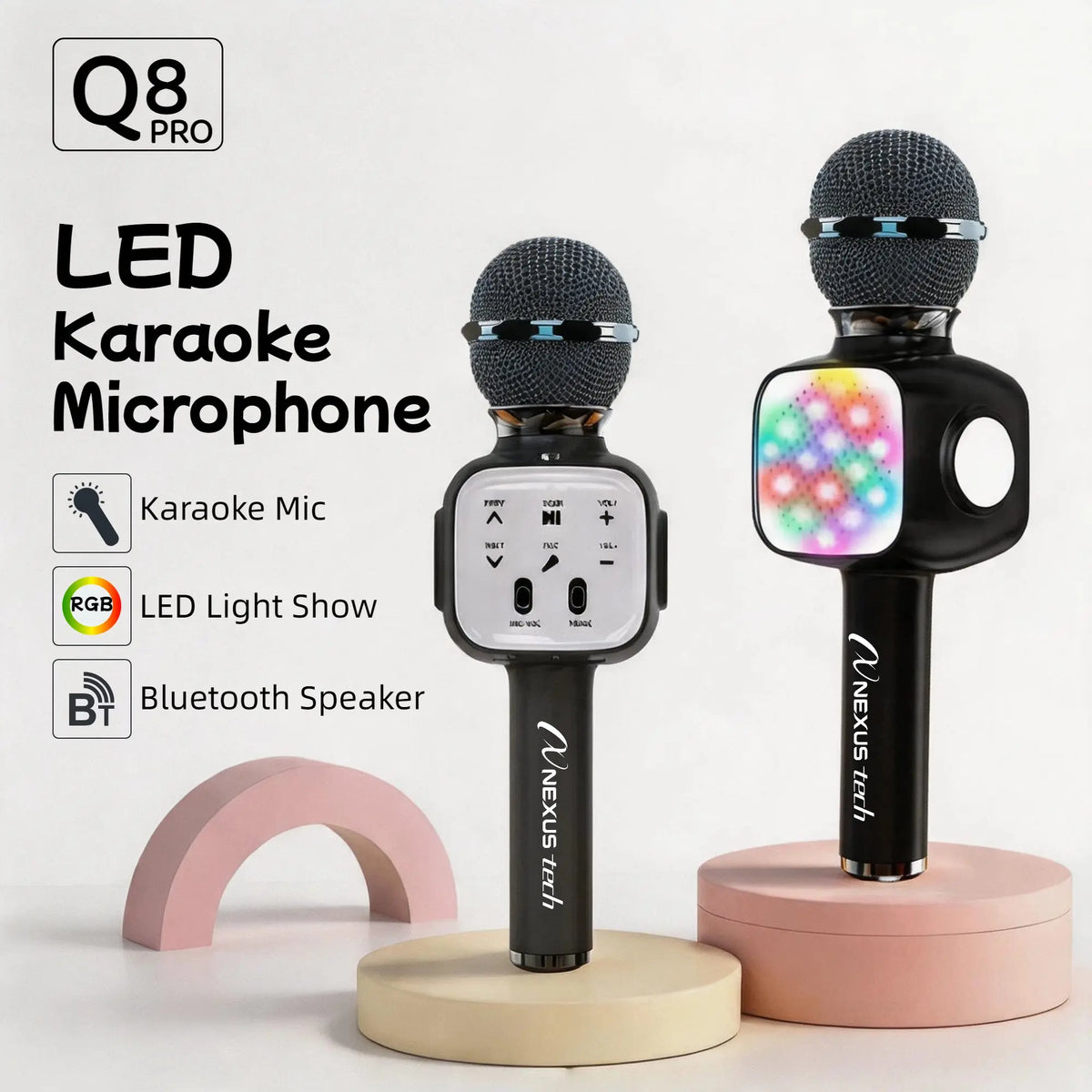 6-in-1 Karaoke Microphone with Bluetooth Speaker