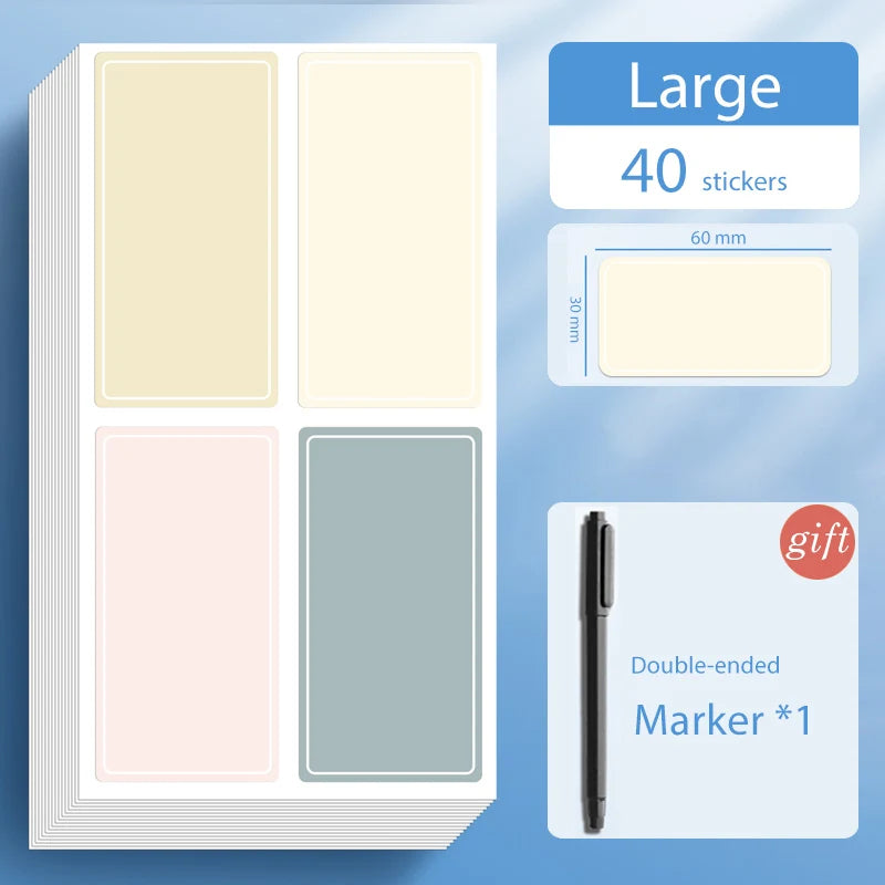 Waterproof Colorful Self Adhesive Assorted Stickers Removable Label Stickers Name Tag Bottle File Document School Supplies