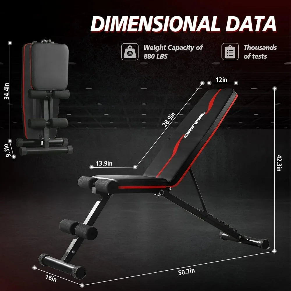 Adjustable Weight Bench for Full Body Home Gym Training