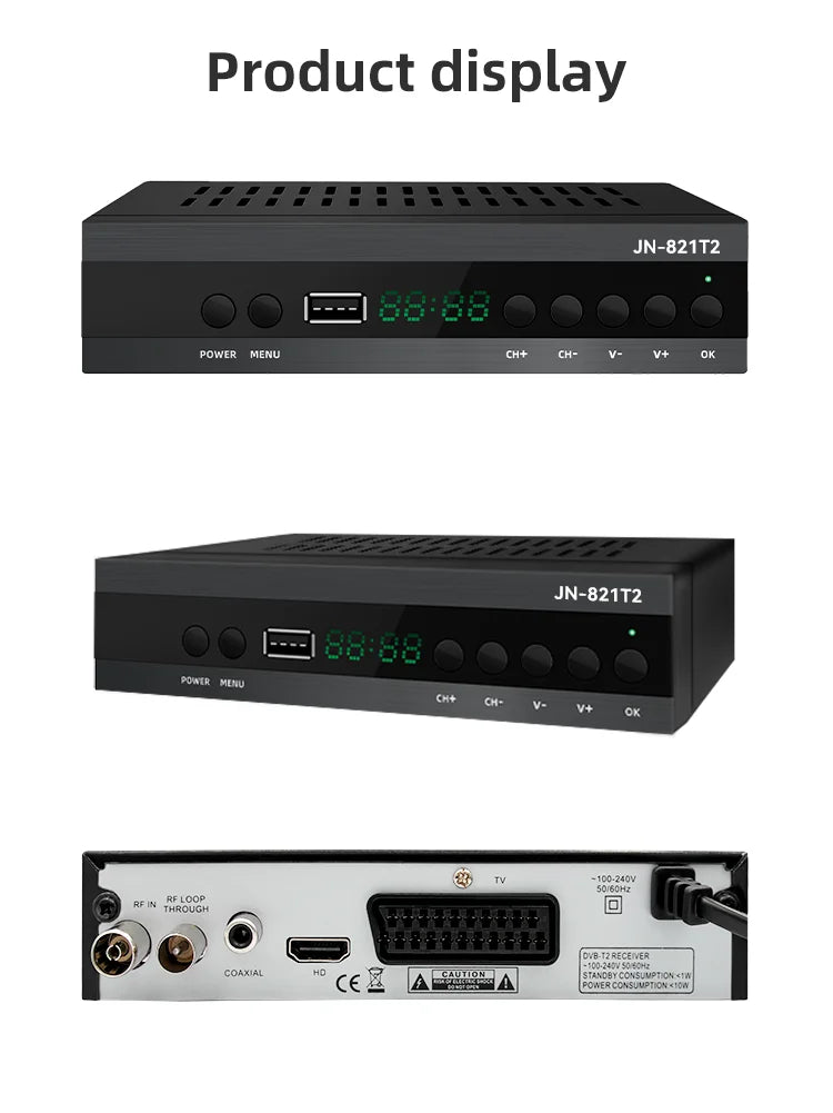 HD TV Receiver with DVB‑T2 and H.265 Decoding