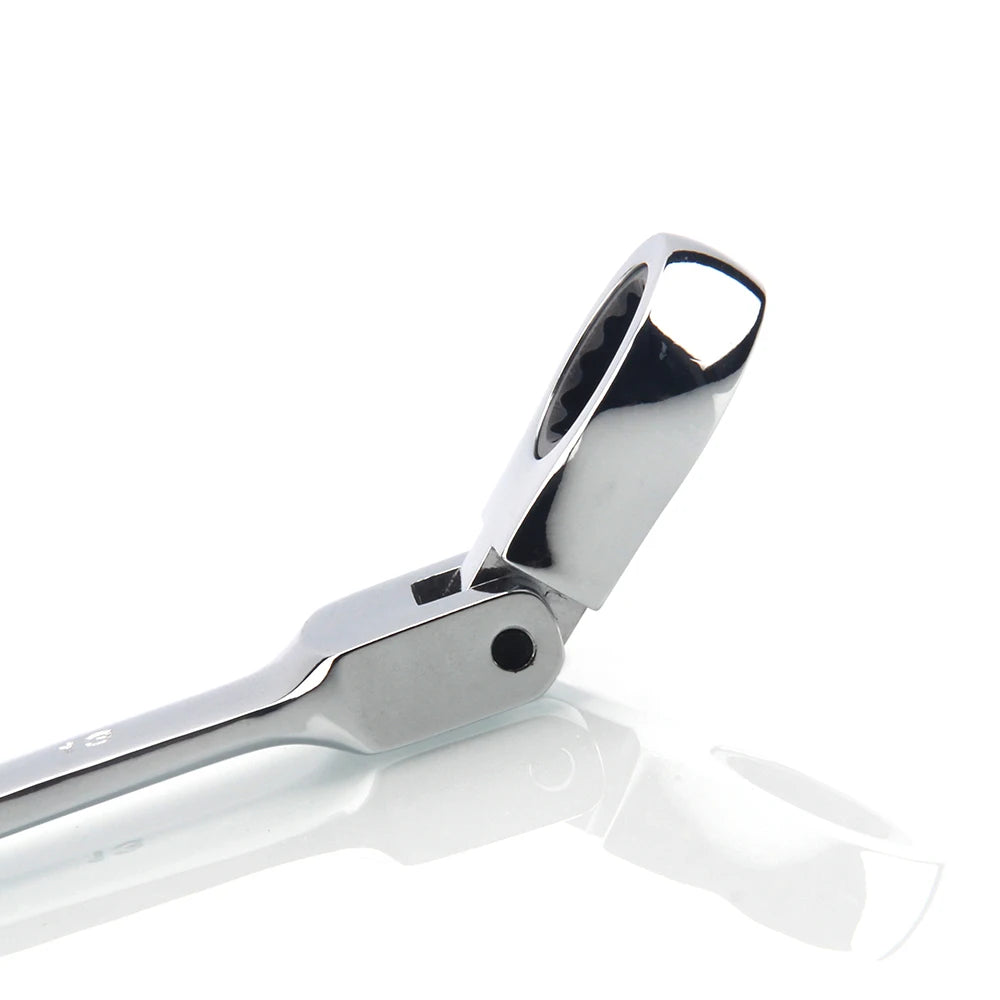 Flexible-Head Ratchet Combination Spanner, Metric Size Options
