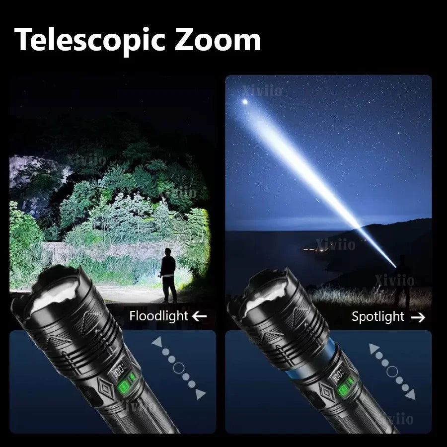 2026 New Upgrade Ultra Powerful Flashlights Rechargeable LED Tactical Torch Super Bright Lamp Outdoor Adventure Fishing Camping